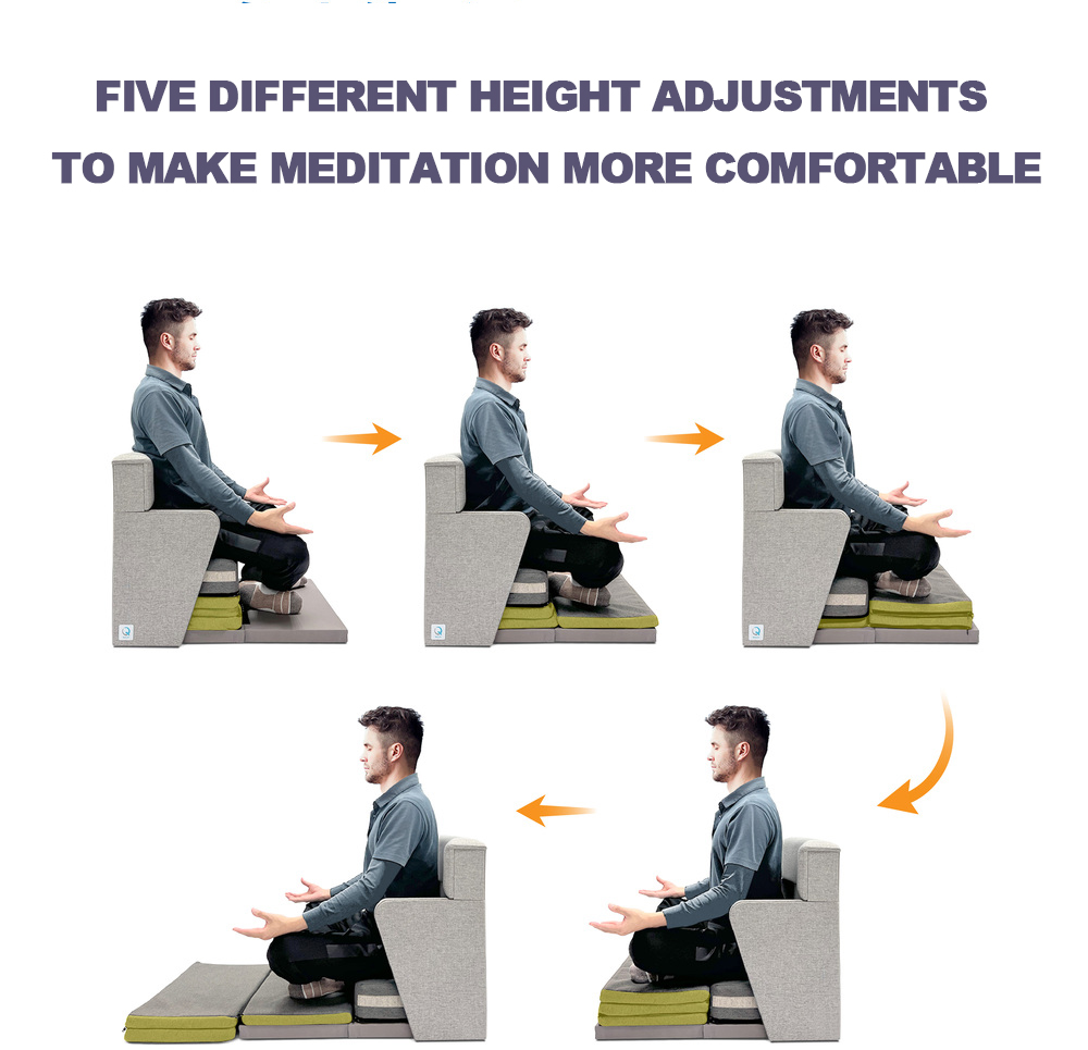 five different hight level, adjustable for meditation seat