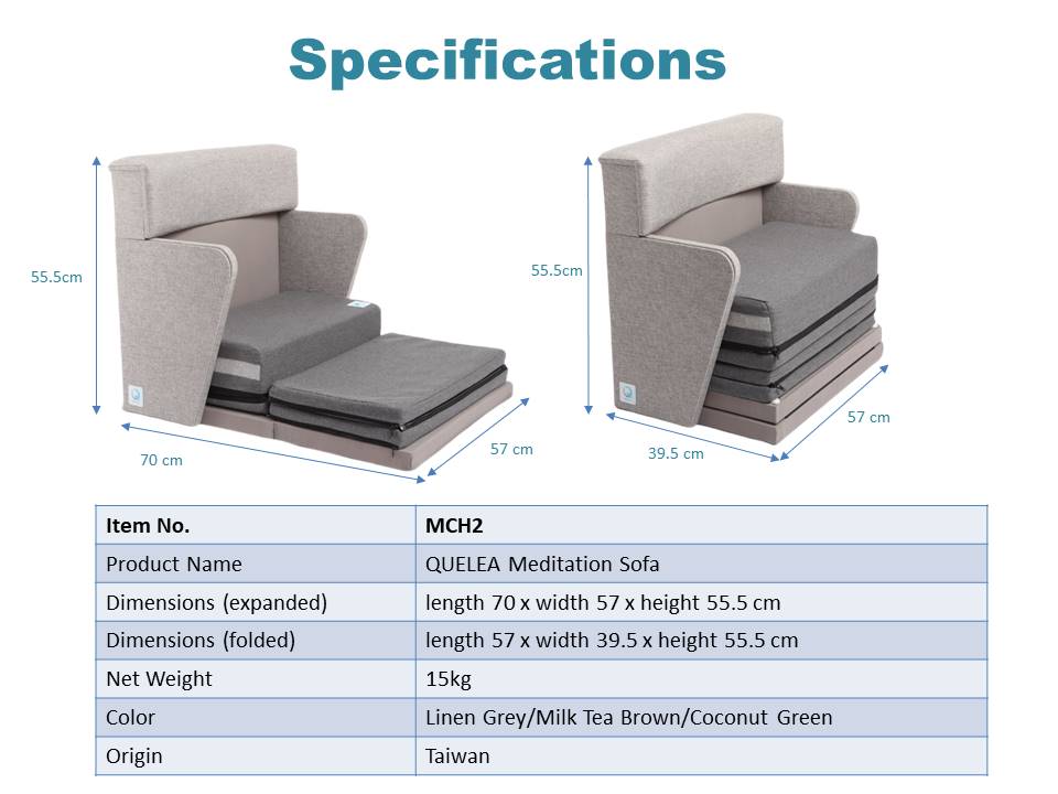 the specification of meditation chair