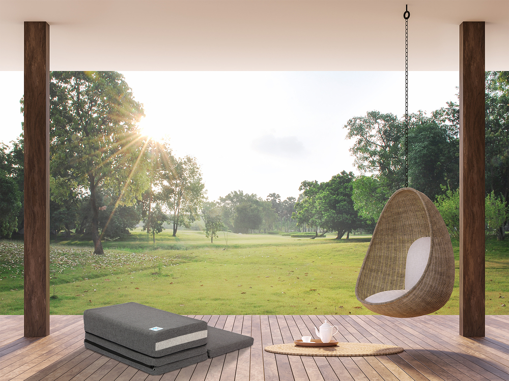 Quelea cushion design for the meditation space outdoor