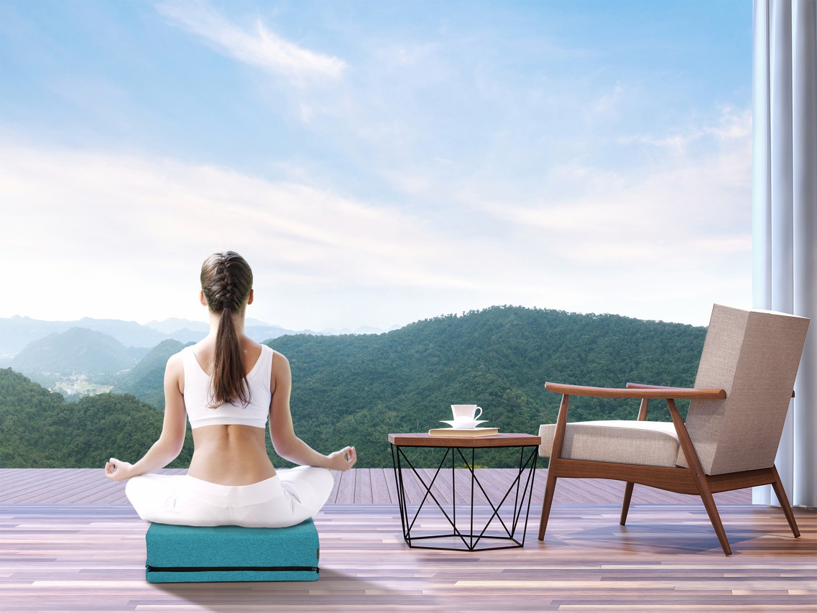 Quelea cushion is design for meditation space outdoor