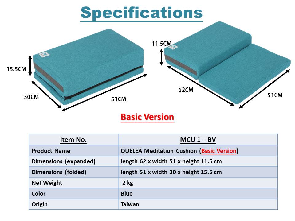 the specification of meditation cushion basic version