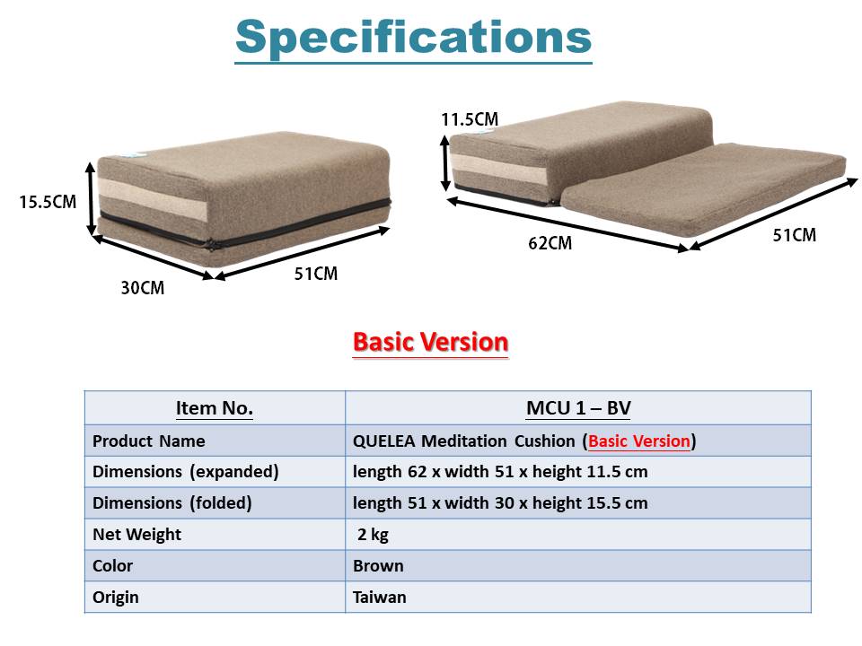 Quelea meditation cushion basic version specification