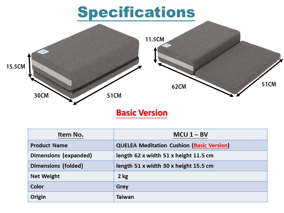 Meditaion cushion basic version specification