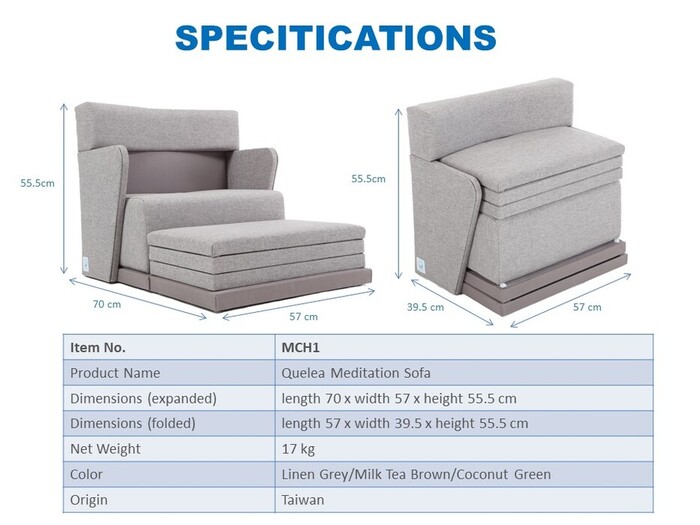 the specification of meditation chair and meditation sofa