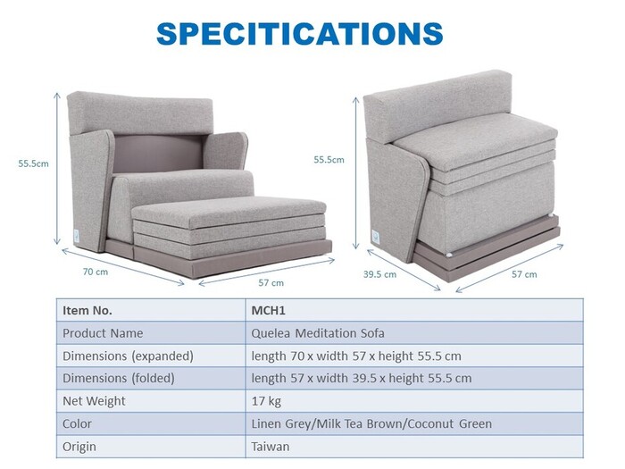 the specification of meditation chair